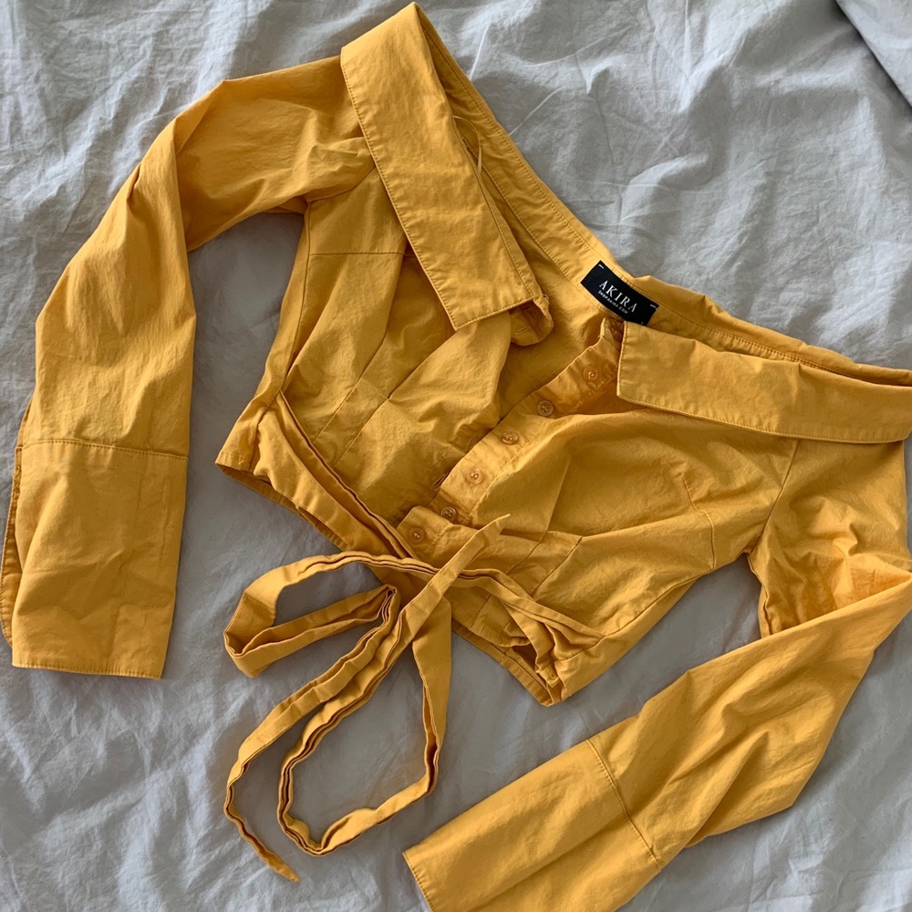 Yellow off shoulder top